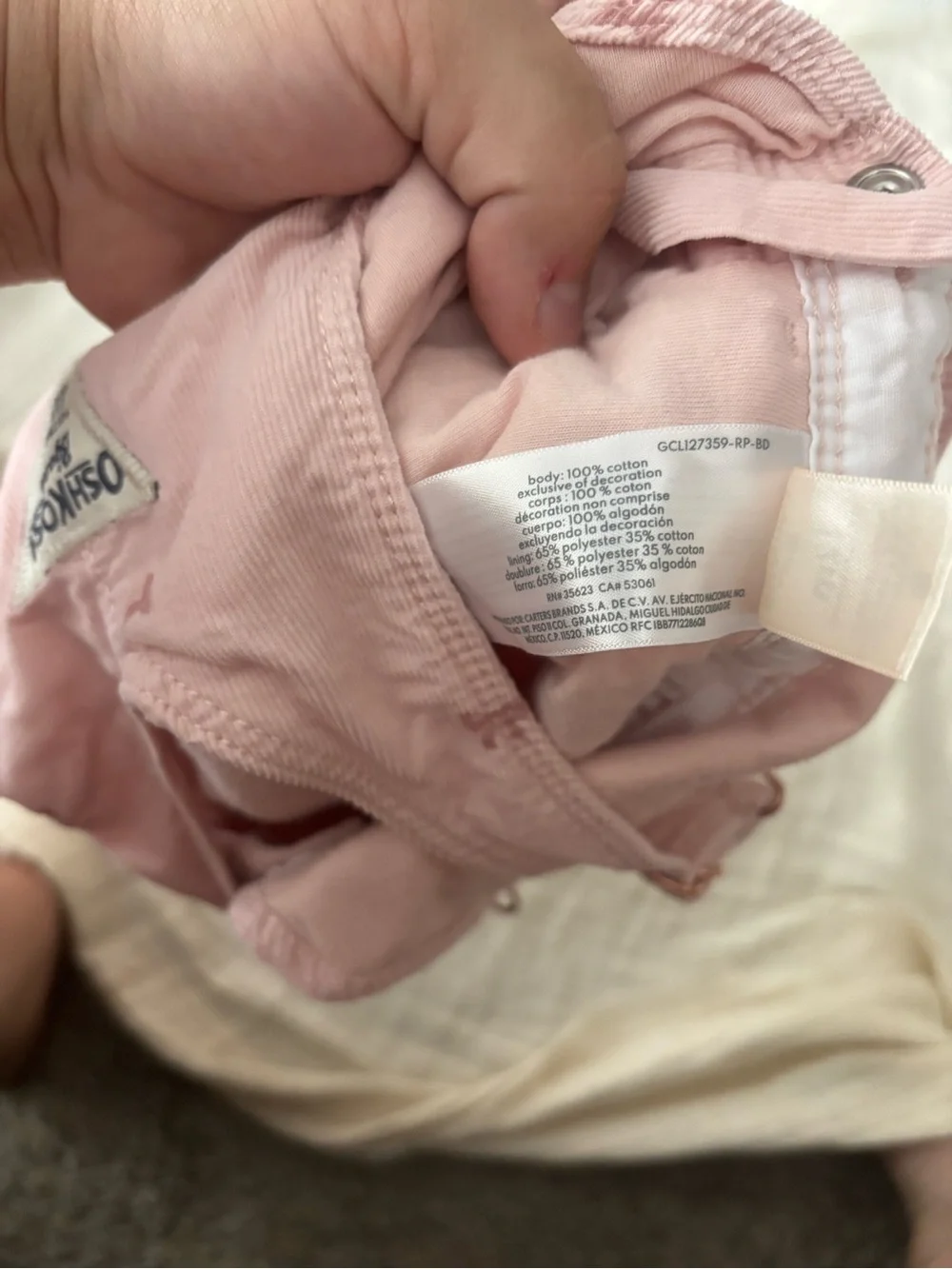 OshKosh B’gosh Baby Girl Bow Print Corduroy Overalls Size 12 months